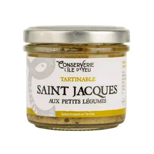 Tartinable Saint Jacques petits légumes conserverie Ile Yeu 100 gr Tartinable Saint Jacques petits légumes conserverie Ile Yeu 100 gr