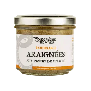 Tartinable araignée aux zestes de citron conserverie Ile d'Yeu Tartinable araignée aux zestes de citron conserverie Ile d'Yeu