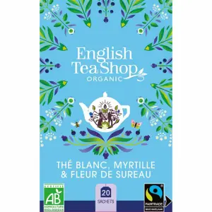 Thé blanc myrtille sureau English tea 20 sachets Thé blanc myrtille sureau English tea 20 sachets